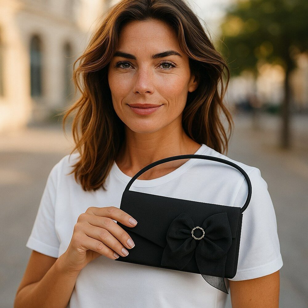 Jessica McClintock Organza Bow Bag, Sasha Satin Envelope Clutches/Ea. Sold Sep.